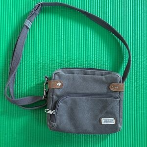 Travelon anti-theft Gray Canvas Crossbody Bag